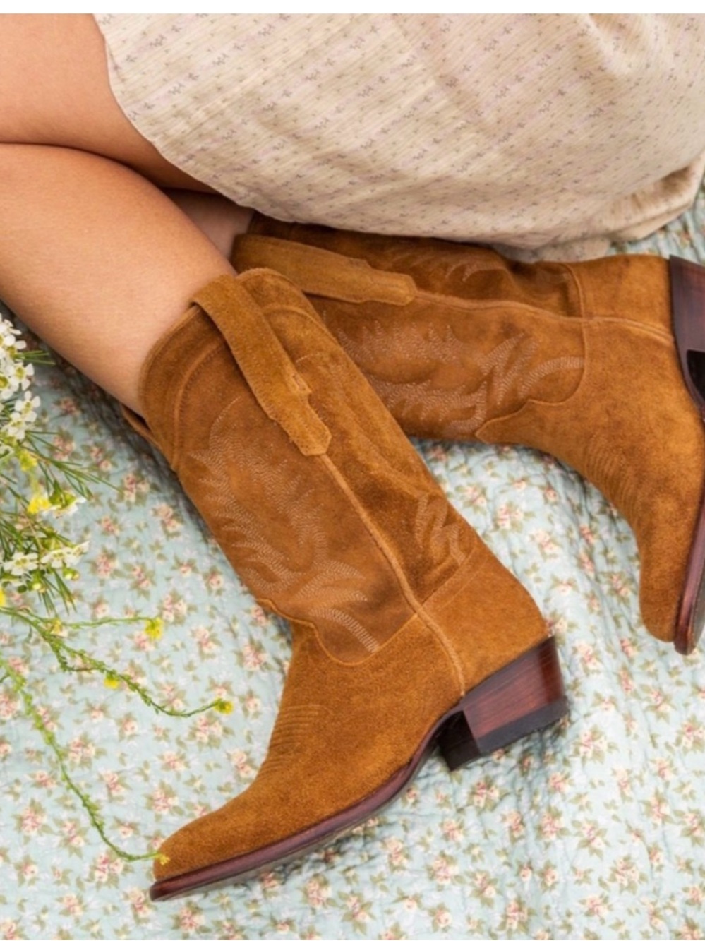Tecovas The Josie - Sienna Suede Cowboy Boots